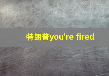 特朗普you're fired